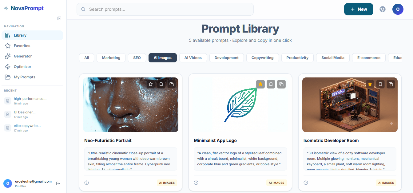 Screenshot: Ready-to-Use Prompt Library