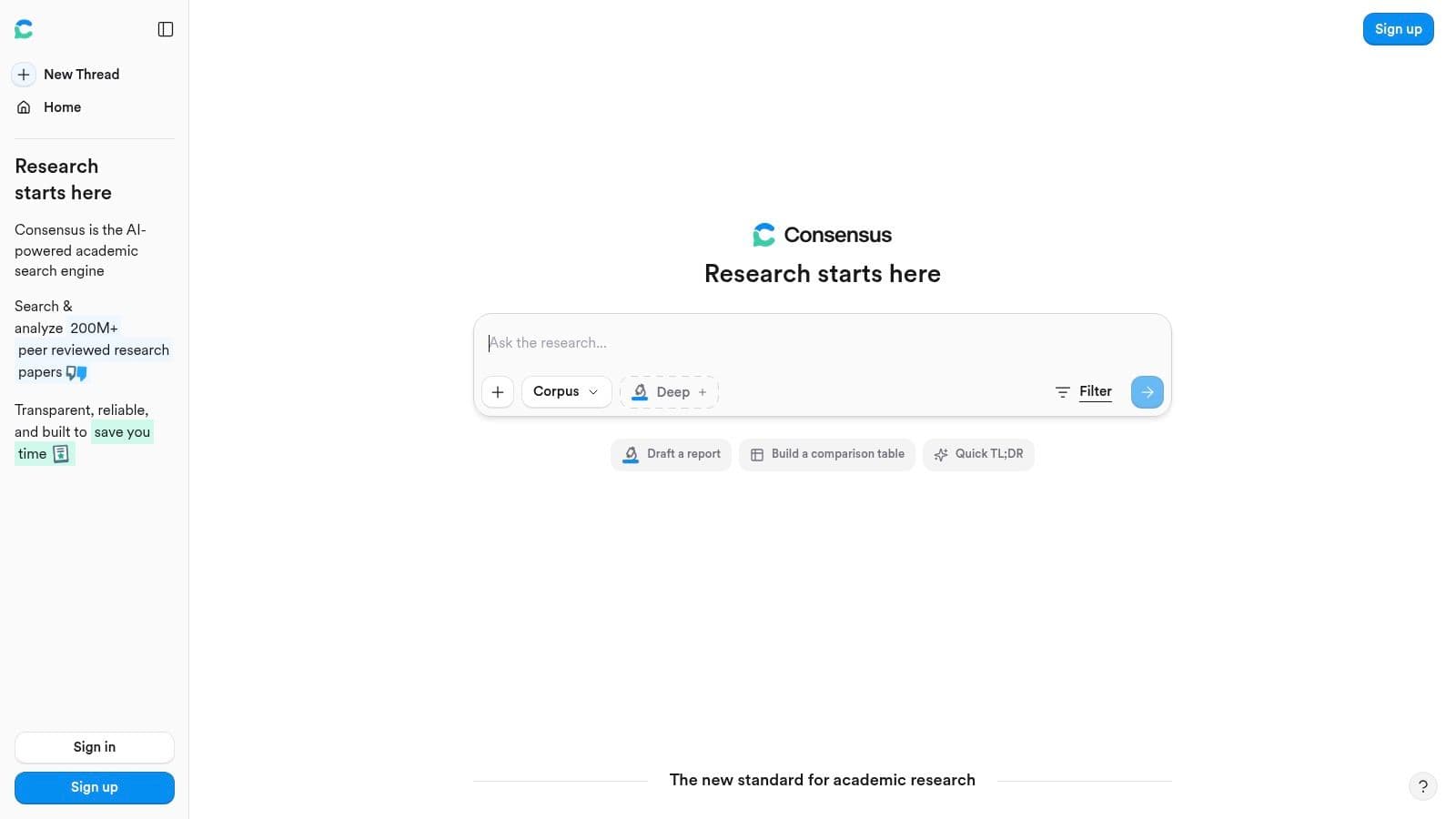 Consensus AI search engine finding peer-reviewed papers