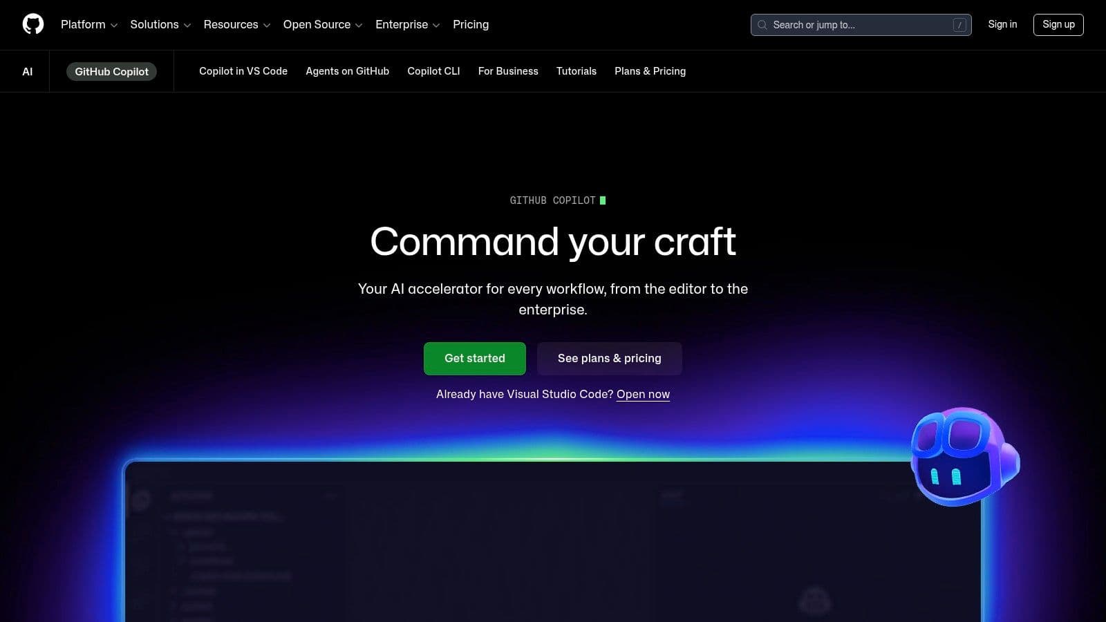 Code editor showing GitHub Copilot auto-completing a function